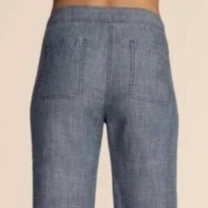 Trina Turk Filipe Frayed Chambray Pants with Tuxedo Side Stripe Size 4